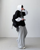 Kanami Color Matching Layered Hoodie