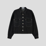 Post Striped Denim Jacket