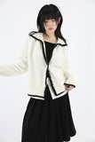 Carrie Color Matching Collar Cardigan