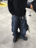 Verity Two-Tuck Curved Denim Pants