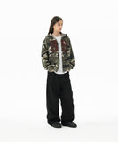 CAMO APPLIQUE HOOD ZIP UP
