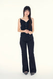 Cherry stone low-rise bootcut pants