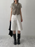 Vintage Buckle V-Neck Vest