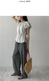 Ethnic Seersucker Wide Pants