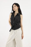 ST Back Slit Sleeveless Shirt