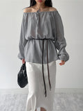 Meringue Two Way Shirring Loose Fit Blouse