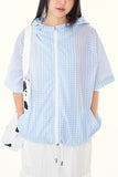 Pio check zip up shirt hoodie
