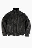 Fur lining leather blouson jumper