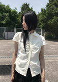 PUFF SLEEVE SHIRRING BLOUSE