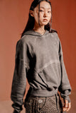 DYED CURVED SEAM CROP HOODIE