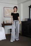 Leather belt string pants