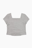 Sierra shirring square-neck tee