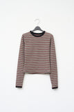 (W) Candy Fleece Striped Top