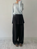 Object wrap skirt slacks