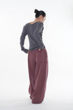 Loop stripe drape long sleeve
