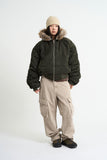 Flight padding fur hood jumper