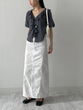 Frill V-Neck See-Through Blouse