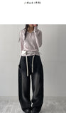 [unisex] Pocket banding balloon wide denim
