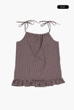 Ribbon check frill one piece