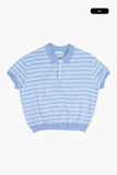 Momo stripe collar crop tee