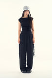 Modish ribbed cap sleeve t-shirt