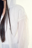 Fairy cropped sheer hoodie zip-up