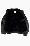 Fur lining leather blouson jumper