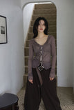 Shiny see-through frill cardigan