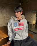 Lao Flag Hooded Zip-Up