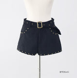 Baguette Suede Studded Shorts