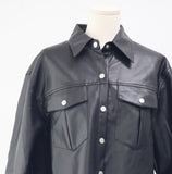 (Unisex) UP Overfit Leather Jacket