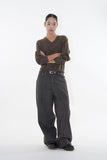 Sober wool v-neck knit
