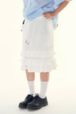 Bubble frill midi skirt