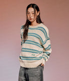 HAIRY STRIPE KNIT SWEATER