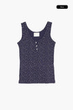 Flower waffle henley sleeveless