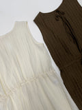 Wrinkle String Sleeveless Blouse