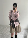 Ribbed Henry Neck Overfit Knit