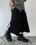Strap Cargo Maxi Bermuda Pants