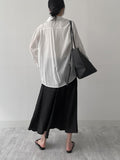 Rib Deep U-neck Short Sleeve T-Shirt