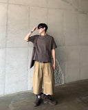 Cut Off Pigment Crop Short Sleeve T-Shirt
