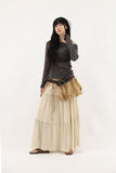 See-through rough drape tee
