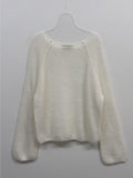 Mohair Raglan See-Through Knit