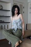 Wave ruffle chiffon sleeveless