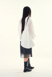 Label flower chiffon skirt