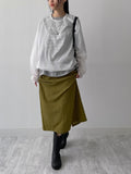Tuba Wrinkle Banding Long Skirt