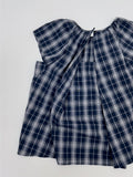 Tom Check Flare Short Sleeve Blouse