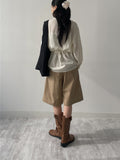 Wrinkle See-Through String Loose Fit Shirt