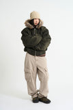 Flight padding fur hood jumper