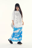 Nebula weather printing long skirt