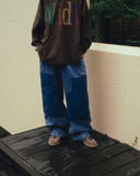 Patched Double Knee Denim Pants